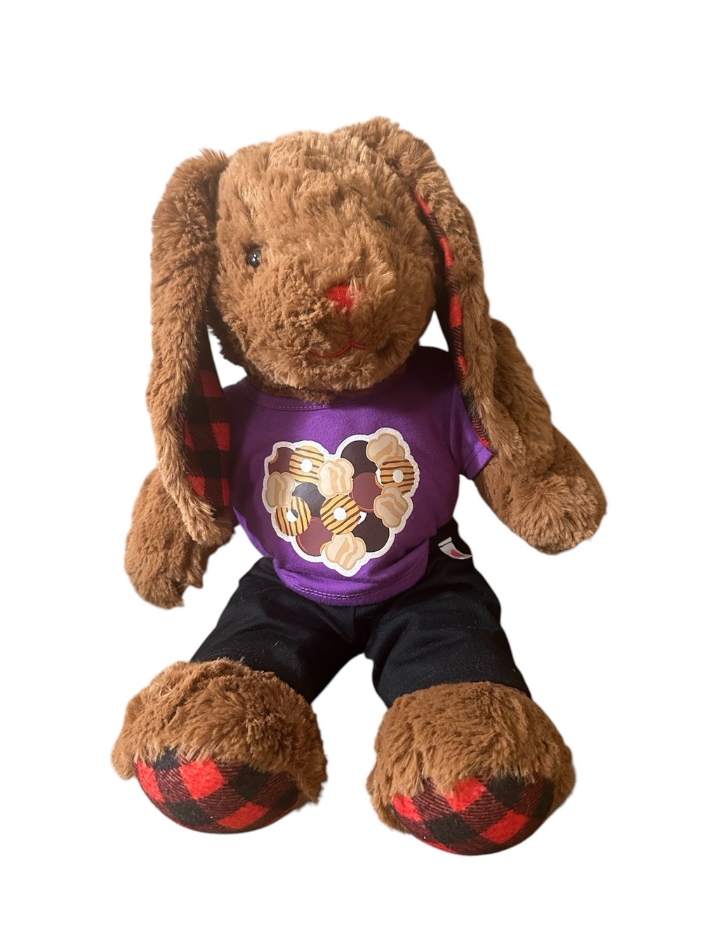 Build A Bear Buffalo Check Pawlette Bunny Plush Doll